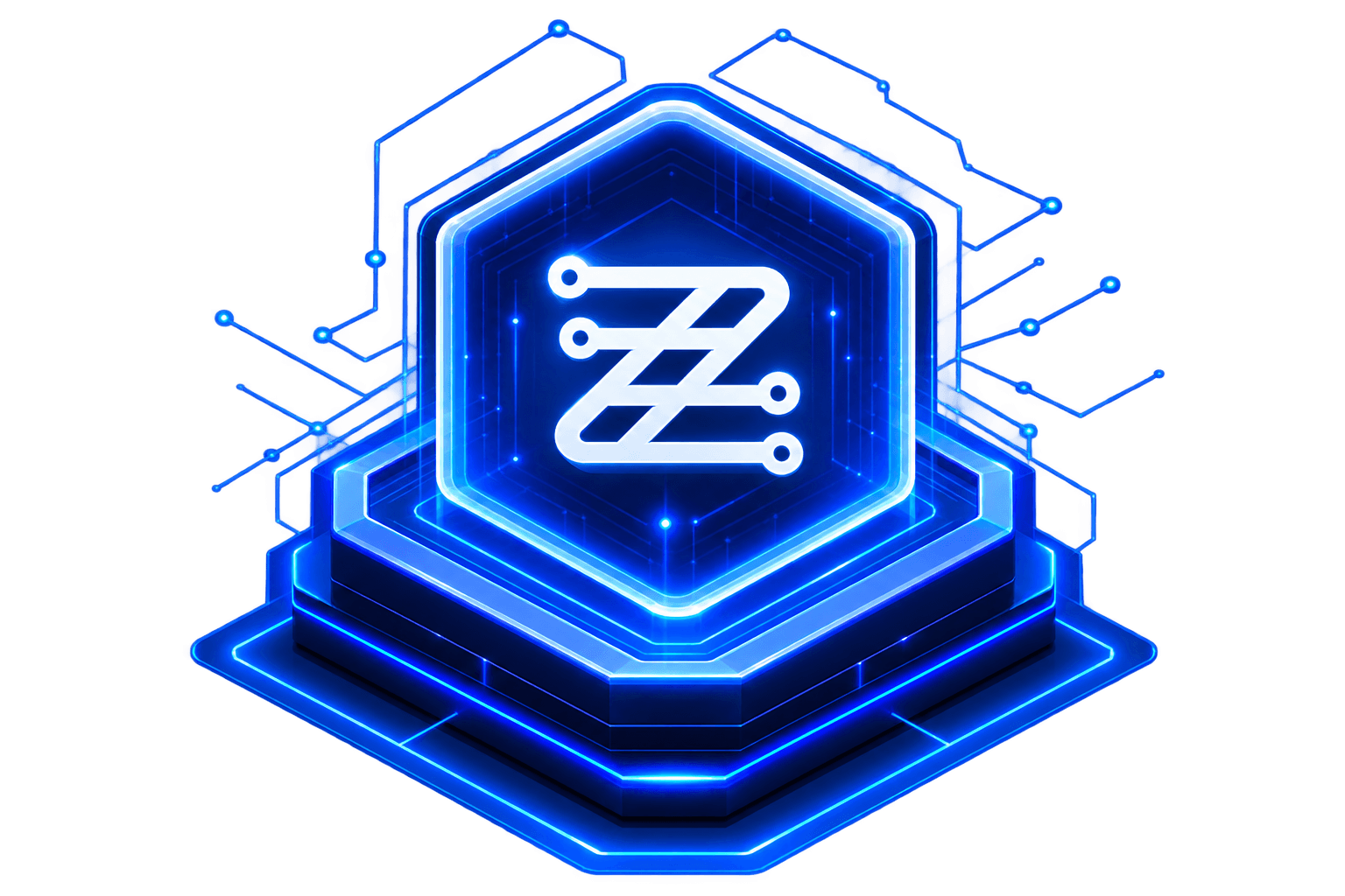 ZavtechAI hexagonal Z emblem representing AI-driven automation